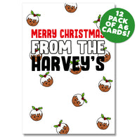 Personalised Pudding Christmas Card Pack